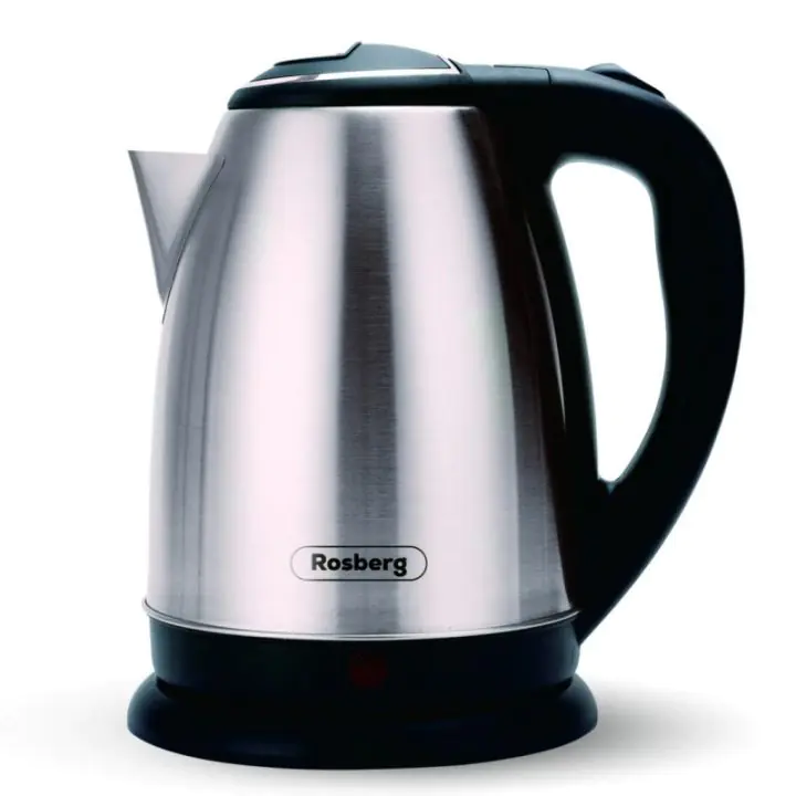 Електрическа кана Rosberg R51230I, 1800W, 1.8 L, Защита, Инокс/черен, (555R51230I)