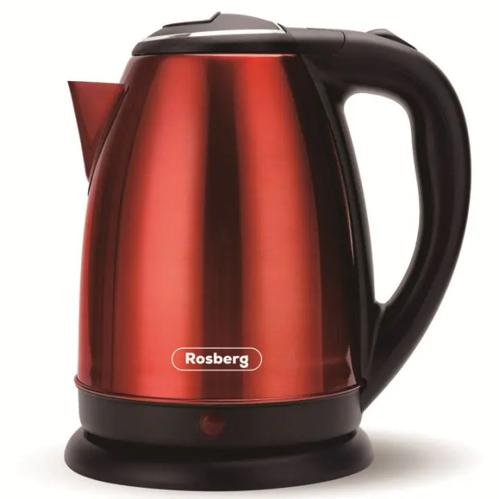 Електрическа кана Rosberg R51230IR, 1800W, 1.8 L, Защита, Инокс/червен, (55R51230IR)