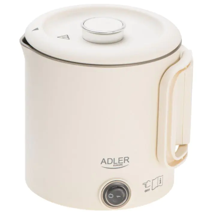 Електрическа кана за туризъм Adler AD 1388b, 650W, 0.8 л, Сваляем капак, Въртяща се основа, Бежов, (35946066)