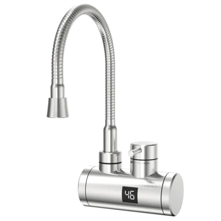 Електрическа смесителна батерия ELITE EHSD-2585, Метал, Въртене на 360, Цифров дисплей, IPX4, Сребрист, (22189)