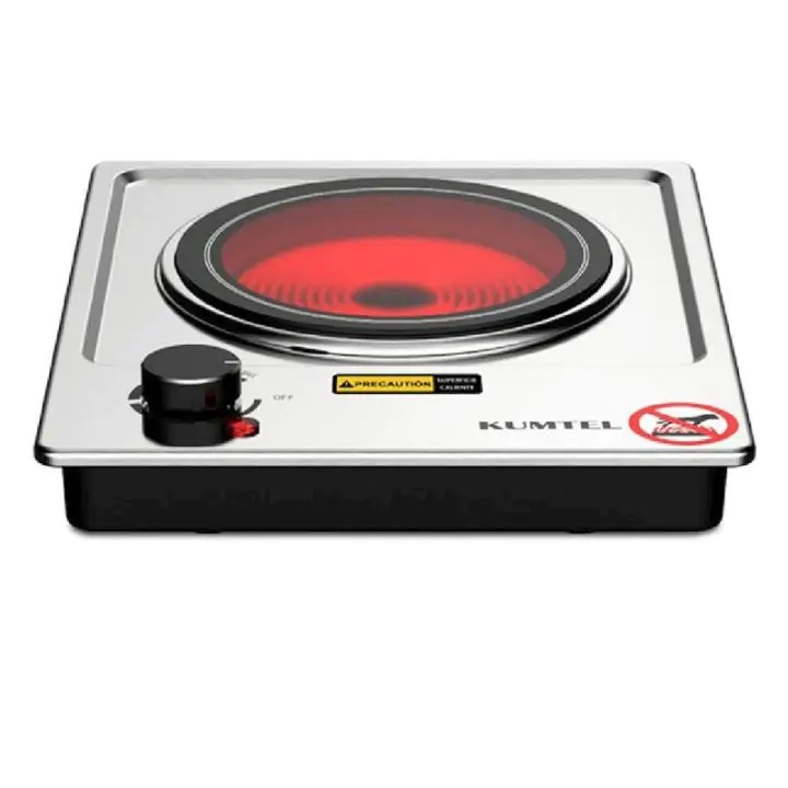 Електрически котлон Kumtel HCB-1001, 1200 W, Регулиране на температурата, Защита от прегряване, Керамика, Инокс, (22191)