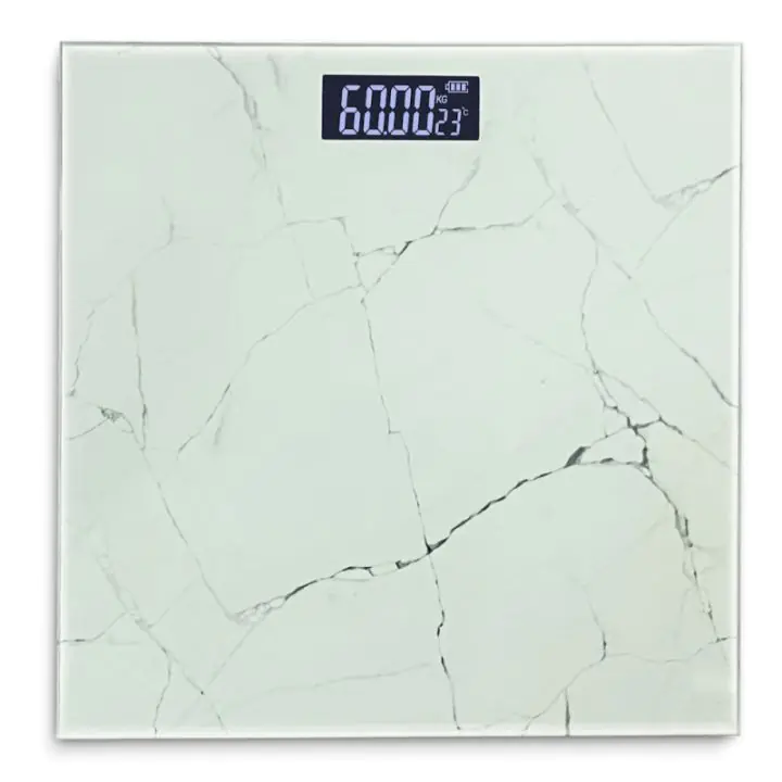 Електронен кантар Rosberg R51650G, До 180 кг, LCD дисплей, 2 x AAA, Бял/Мрамор, (21258)