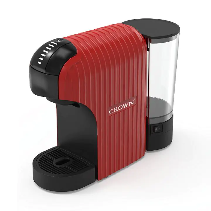 Еспресо машина 7в1 Crown CCM-1532R, 1400 W, 20 bar, 0.9 л, 7 адаптера, LED индикатори, Контрол дължината на кафето, Червен/черен, (35946005)