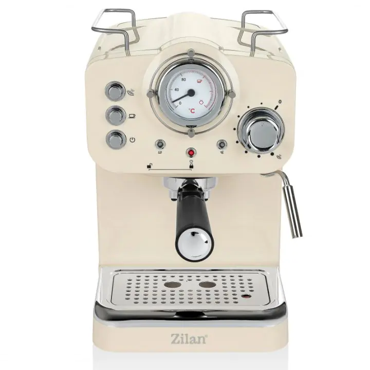 Еспресо машина ZILAN ZLN2992, 1100W, 15 bar, 1.25 л, Двойно приготвяне, Портафилтър, Топла и студена млечна пяна, Регулиране на темп, Кремав, (35950070)