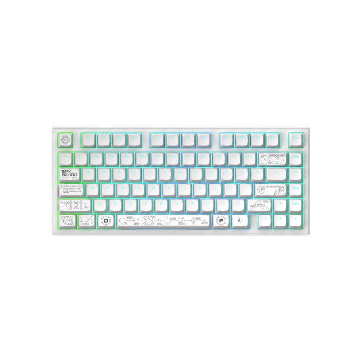 Геймърскa безжична клавиатура Dark Project ALU81A Terra Nova White RGB, (35938878)