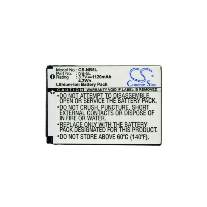 Батерия за апарат CANON NB5L Li-Ion 3.7V, 1000MAH, Cameron Sino, (35933159)