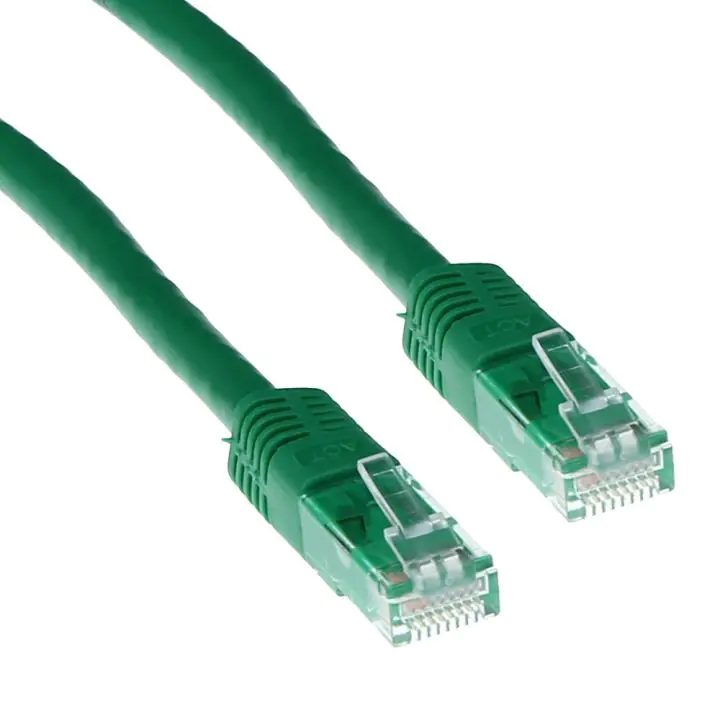 Мрежов пач кабел ACT U/UTP, CAT 6, RJ-45 - RJ-45, 1.5 m, Медни проводници, Зелен, Булк опаковка, (35935218)