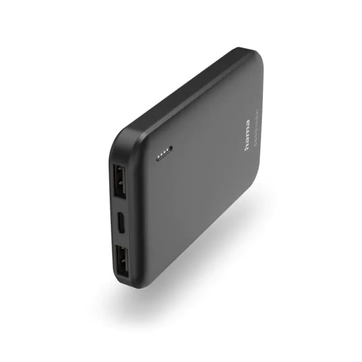 HAMA Външна батерия 'Pocket 5' Power Pack, 5000 mAh, Изходи: 2x USB-A, антрацит, (35939069)