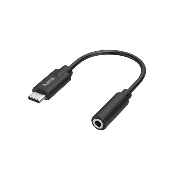 Аудио адаптер HAMA, USB-C мъжко - 3.5 mm аудио жак женско, Стерео, Черен, (35935381)