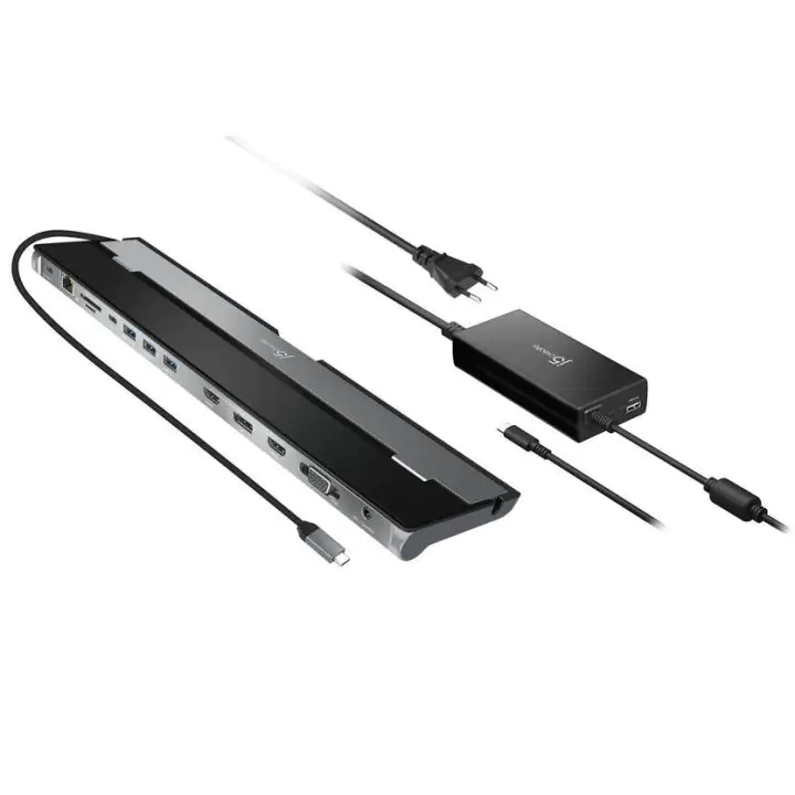 Докинг станция j5create JCD543P, За три монитора с 100W PD захранващ адаптер, (35936653)