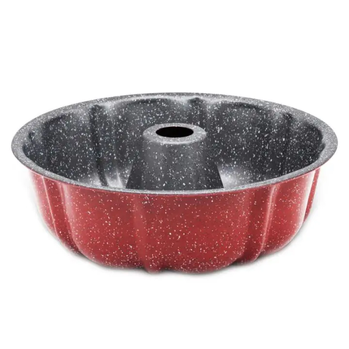 Форма за кекс Voltz V51223RA, 25.5 см, Мраморно незалепващо покритие , Червена, (55551223RA)