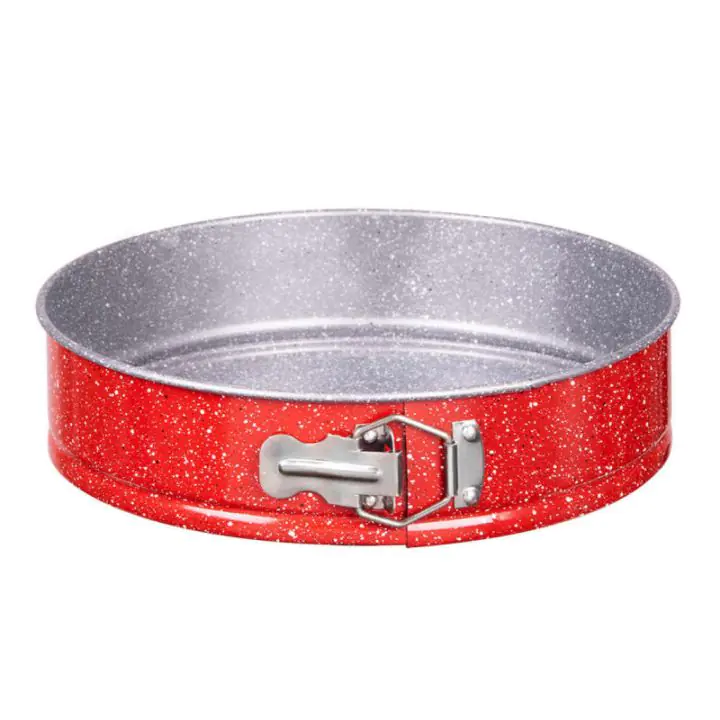Форма за торта с падащо дъно Voltz V51223RB28, 28 см, Мраморно покритие, Червен, (551223RB28)
