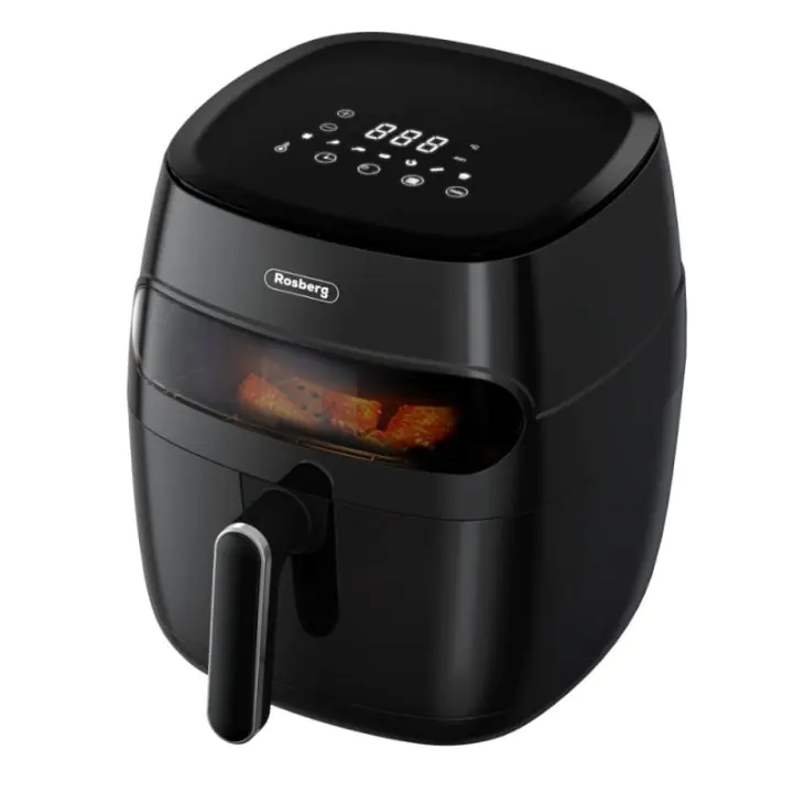 Фритюрник Air Fryer Rosberg R51980CA, 1350W, 5.2 л, LED дисплей, Горещ въздух, Таймер, До 200°C, Черен, (35922516)