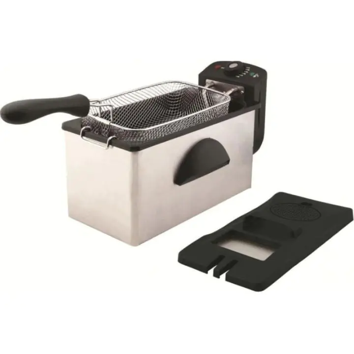 Фритюрник Electra EDF-2020SS, 2 литра, 2000W, Емайлиран контейнер, Регулируем термостат, Инокс, (16991)