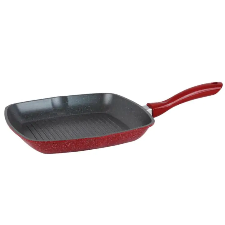 Грил тиган OV54316A24, 24 см, Мраморно покритие, Индукция, Червен, (22417)