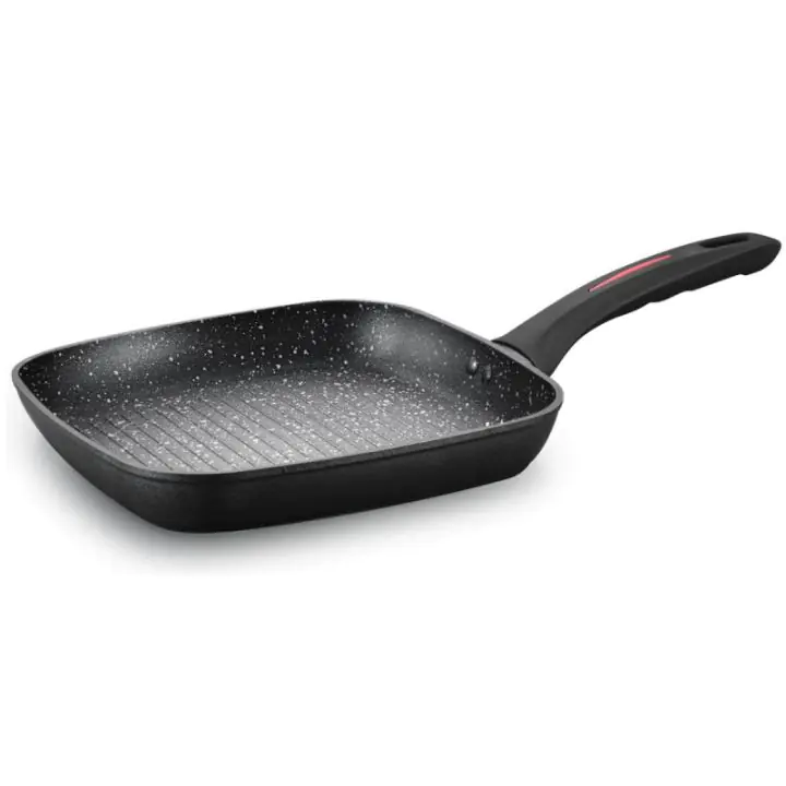 Грил тиган Royalty Line FGN24, 24 см, Мраморно покритие, Индукция, Черен, (35922804)