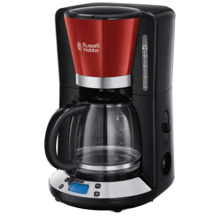 Кафемашина за шварц кафе Russell Hobbs Victory 24031-56, 1100W, 1.25 л, Технология Whirltech, Таймер, Червен/черен, (12954)