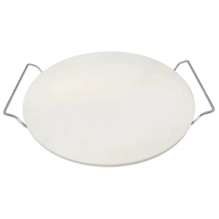 Каменна плоча за печене и сервиране на пица Klausberg KB 7788, 33 см, Метални дръжки, Бял, (35922578)