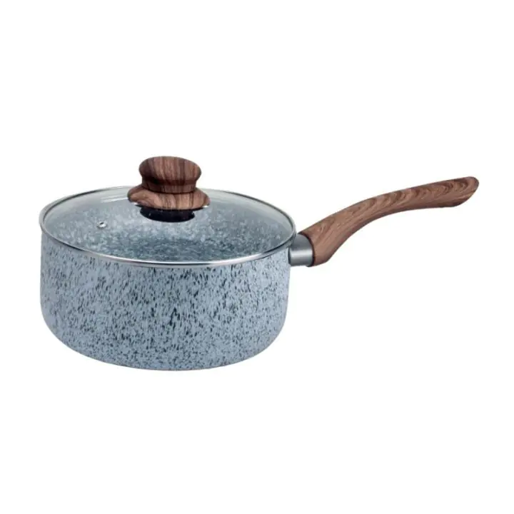 Касерола с капак Oliver Voltz Siena OV51321J18, 18 см, 2L, Мраморно покритие, Индукция, Сив, (21287)