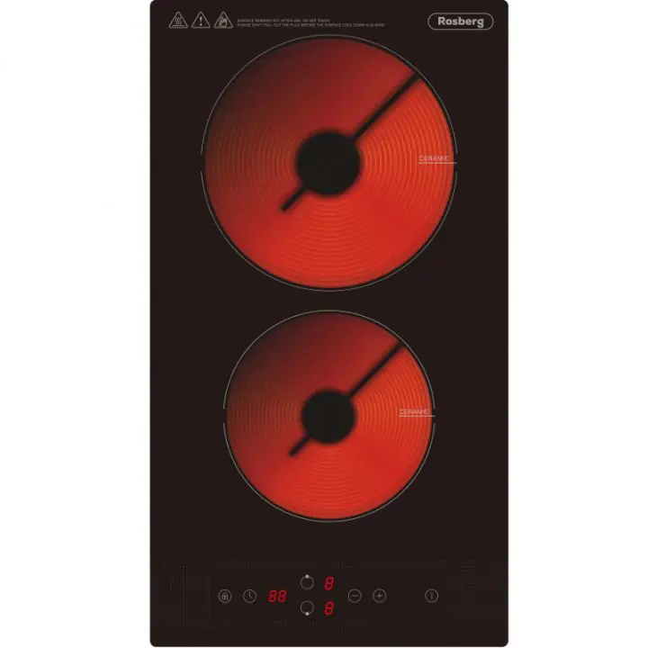 Керамичен плот за вграждане Rosberg Premium RP51445IR2, 3000W, Таймер, Защита от деца, Черен, (13082)