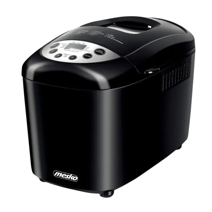 Хлебопекарна Mesko MS 6022, 1/1.5 кг, 850 W, 15 програми, LCD Дисплей, Двойна бъркалка, Подвижна кошница, Черен, (35931033)
