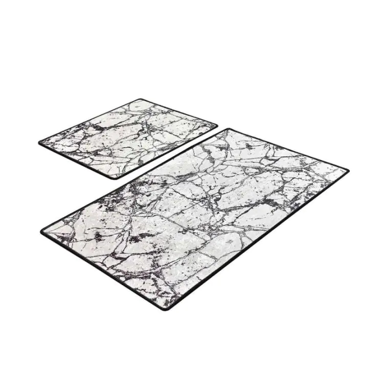 Комплект килими за баня Chilai Home 359CHL2459, 2 части, 100% антибактериални кадифени нишки, Многоцветен, (359CHL2459)