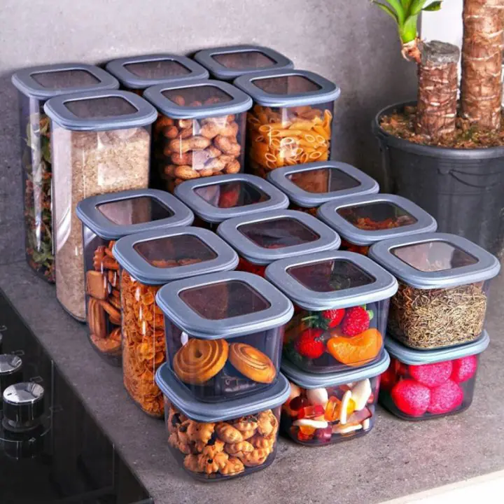 Комплект кутии за съхранение Kosova 430KSV1429, Пластмаса, 1.75л/1.2л/0.550л, 18 броя, Прозрачен, (13090)