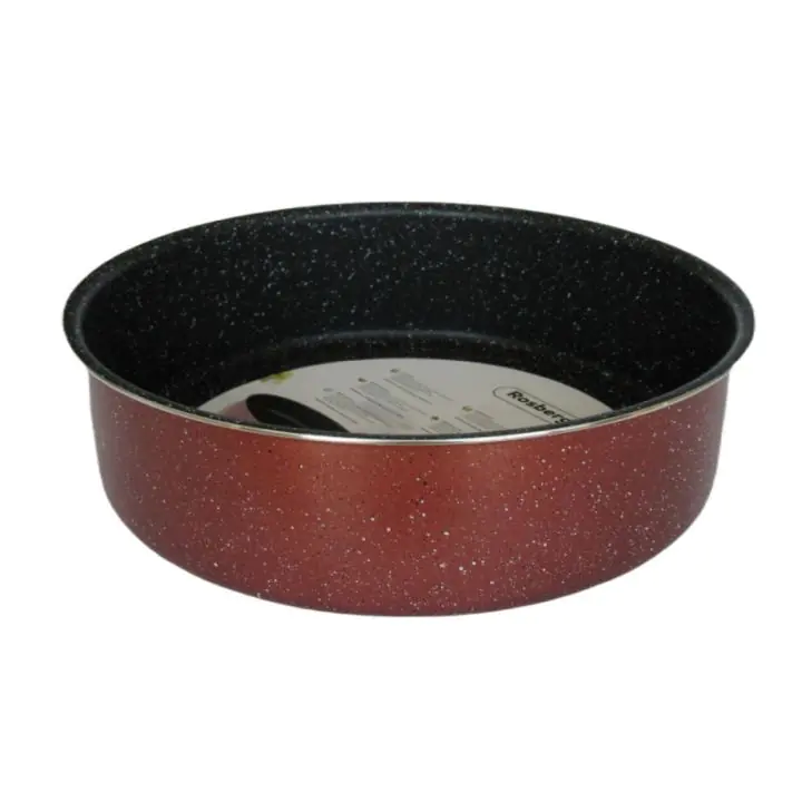 Кръгла тава за печене Rosberg R51222G26, 26 см, Мраморно покритие, Бордо меланж, (20288)