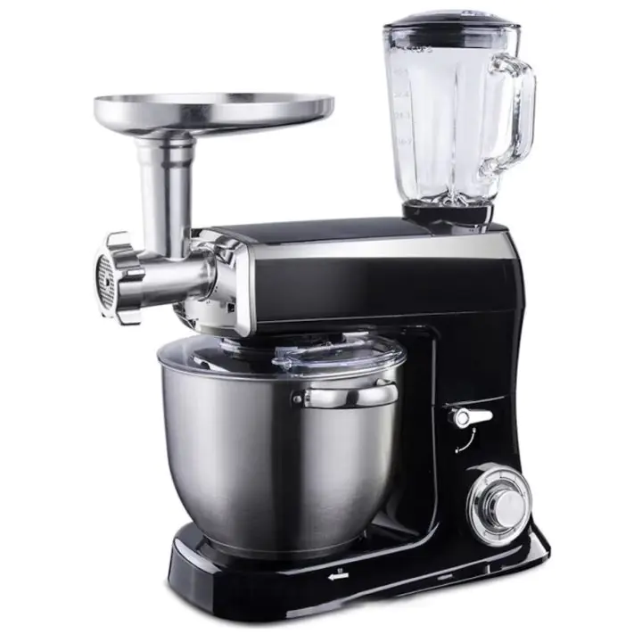 Кухненски робот Royalty Line PKM2100BG, 2100W Max, 7.5 литра, Месомелачка и Блендер, 3 бъркалки, 6 степени+Pulse, Черен, (13187)