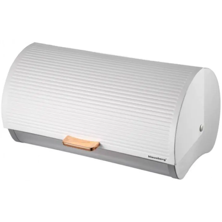 Кутия за хляб Klausberg KB 7270, 39 см, Без отпечатъци, Метална, Бял/сребрист, (9999KB7270)