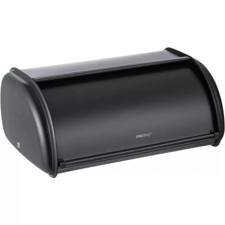 Кутия за хляб Kinghoff KH 1723, 36 см, Лека и здрава конструкция, Стомана, Черен, (17842)