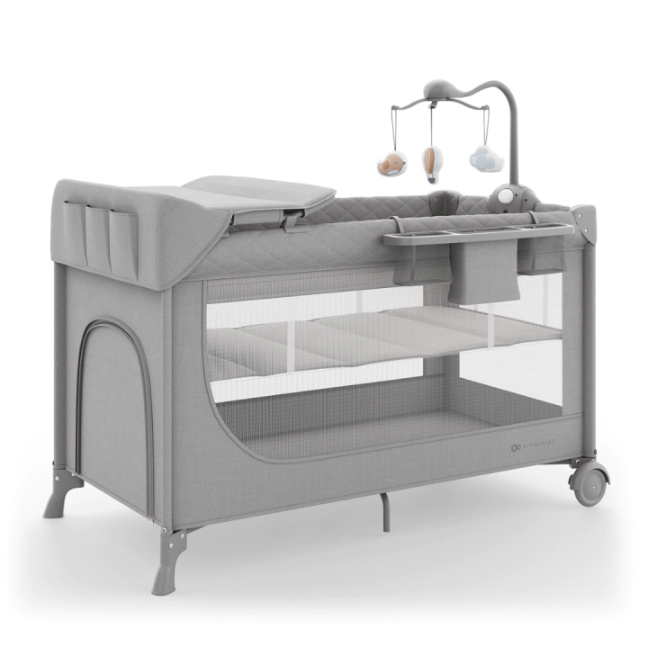 Kinderkraft LEODY UP сгъваема бебешка кошара с аксесоари GREY, (35948337)