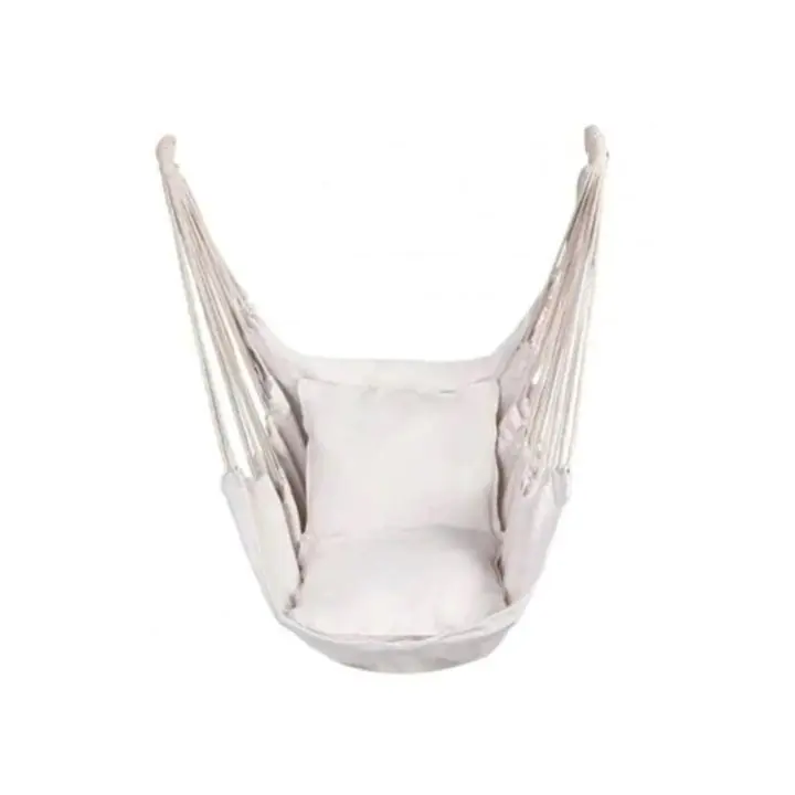 Луксозен хамак - тип висящ стол LLG, До 120 кг, 2 възглавници, 110х130х100 см, Бял, (17570)