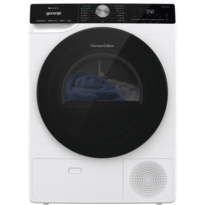 Сушилня GORENJE DNS12, Капацитет 10 кг., Термопомпа, Wi-Fi, Бял, (20802)