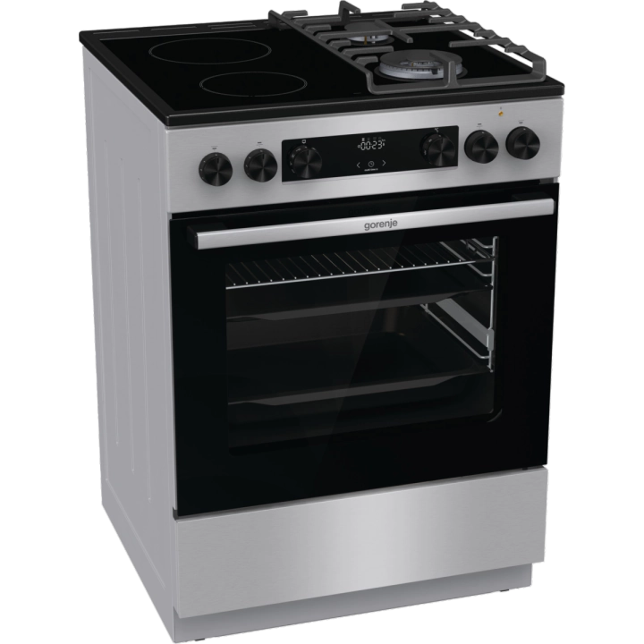 Комбинирана стъклокерамична готварска печка GORENJE GKC6C60XT, 71 л., инокс, (17297)