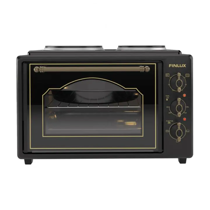 Малка готварска печка Finlux FMC-3535B, 35 л, 1400 W, Два котлона, 3 функции, Емайл, Черен, (35944875)