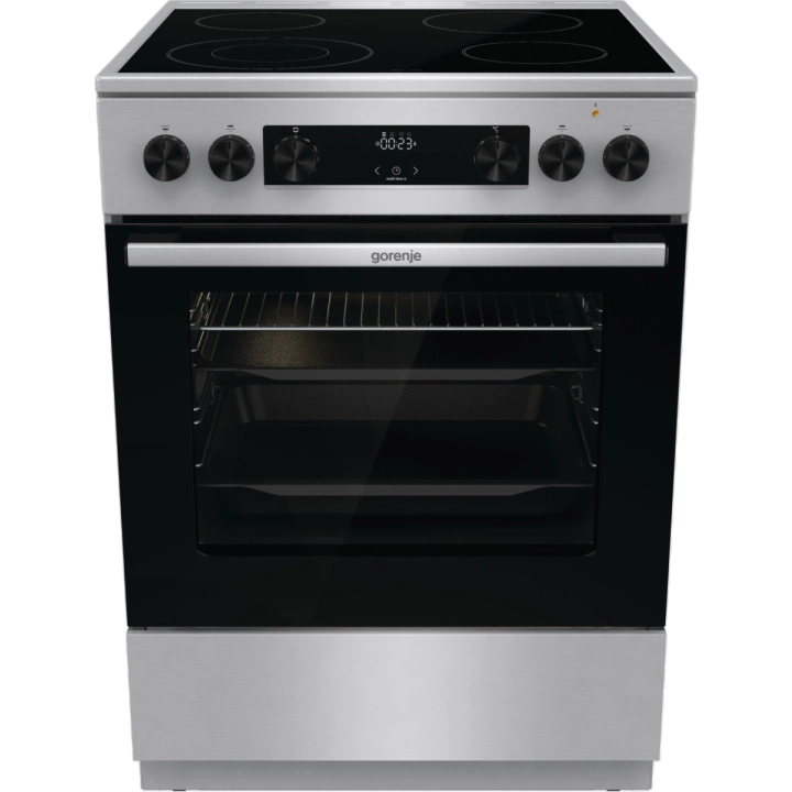 Готварска печка Gorenje GECS6C70XC със стъклокерамичен плот, 71 литра, неръждаема стомана, (13708)