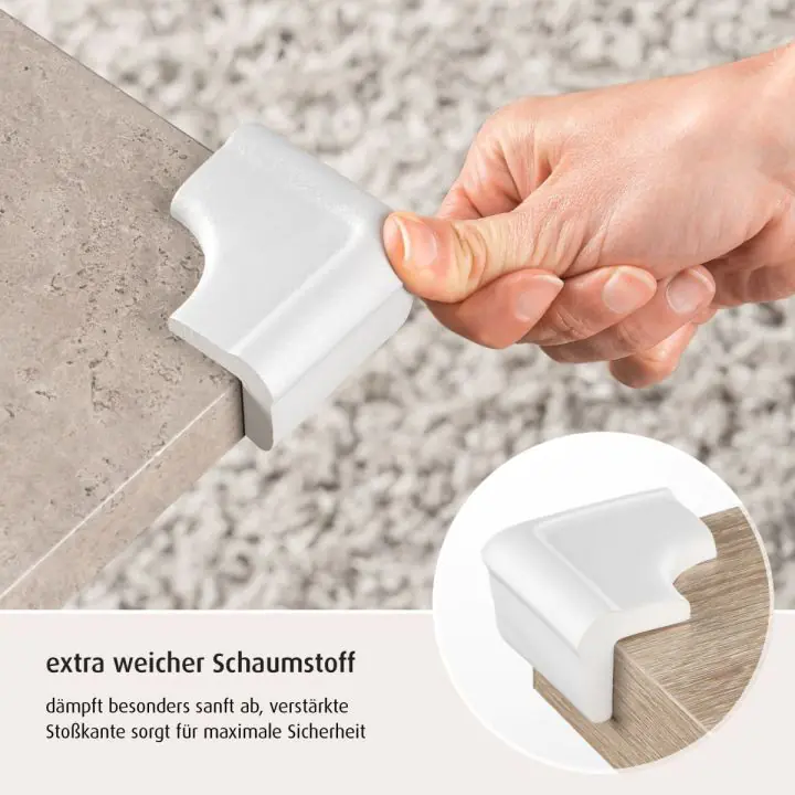 Меки протектори за ъгли Reer 82030, 4 броя, бели, (15098)