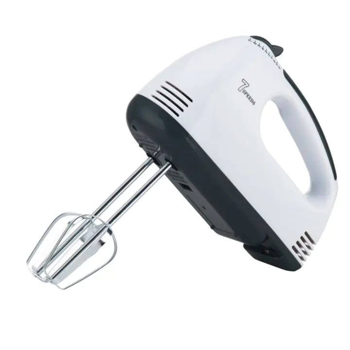 Миксер Rosberg R51110G, 200W, 7 скорости, Хромирани бъркалки, Бял/черен, (5R51110GWB)