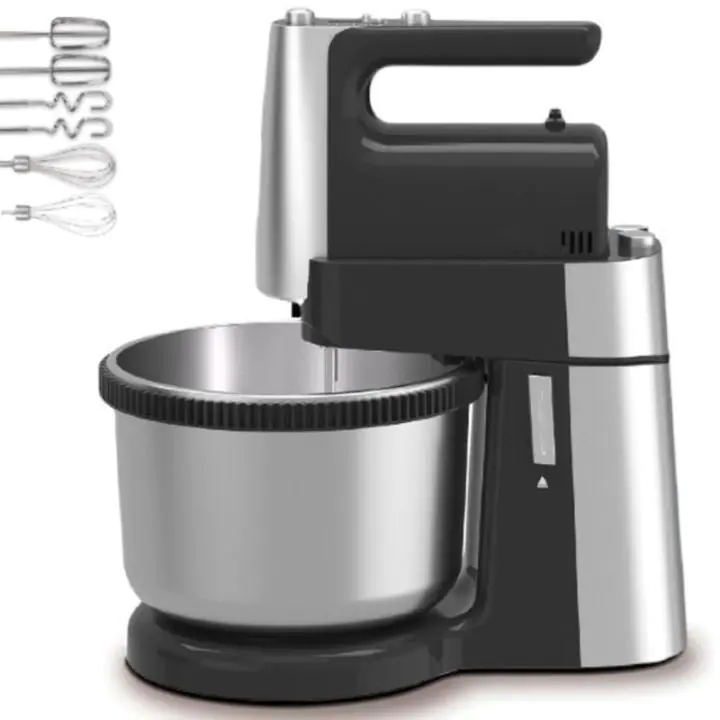 Миксер с купа Royalty Line RL-HM19015, 700W, 6 бъркалки, 3 л, Турбо, 5 скорости, Черен/инокс, (35931005)