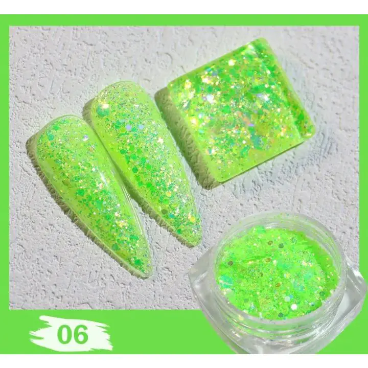 Глитер пайети за декорация на нокти DE2176, зелено, (35923237)