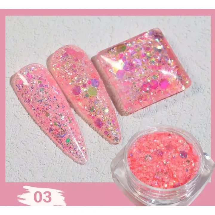 Глитер пайети за декорация на нокти DE2180, розовo, (35923239)