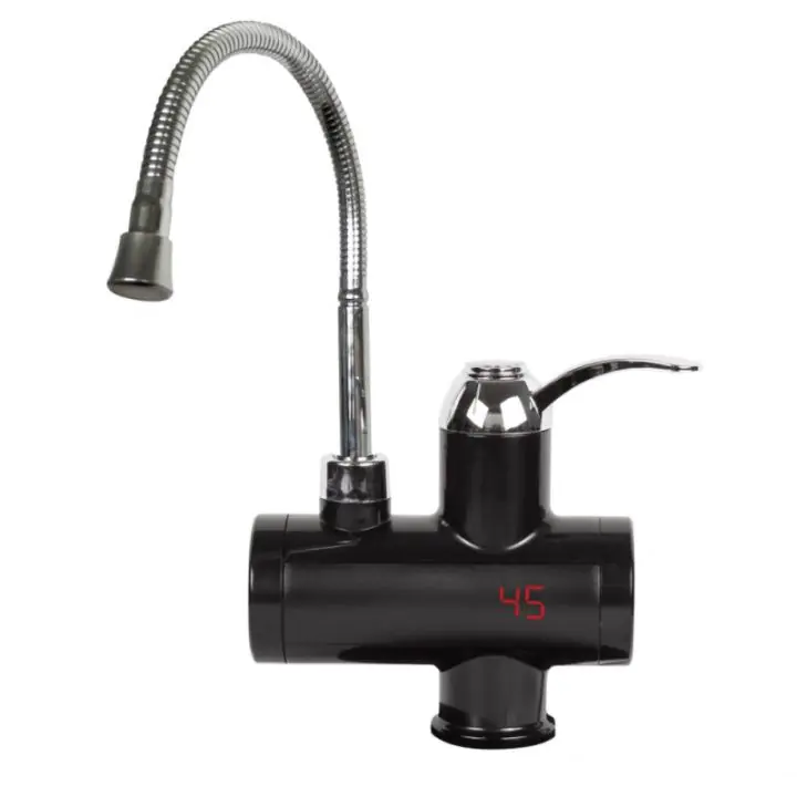 Нагревател за вода с гъвкав чучур Rosberg R57100BFW, 3600W, С дисплей, До 60C, За плот, Черен, (12808)