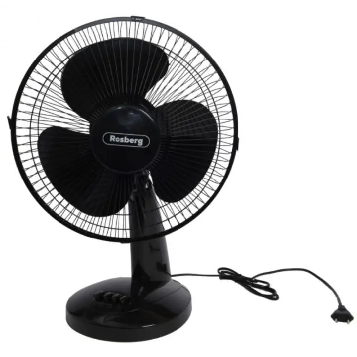 Настолен вентилатор Rosberg R51760B12, 30W, 30 см, 3 степени, Накланяне, Черен, (35949736)