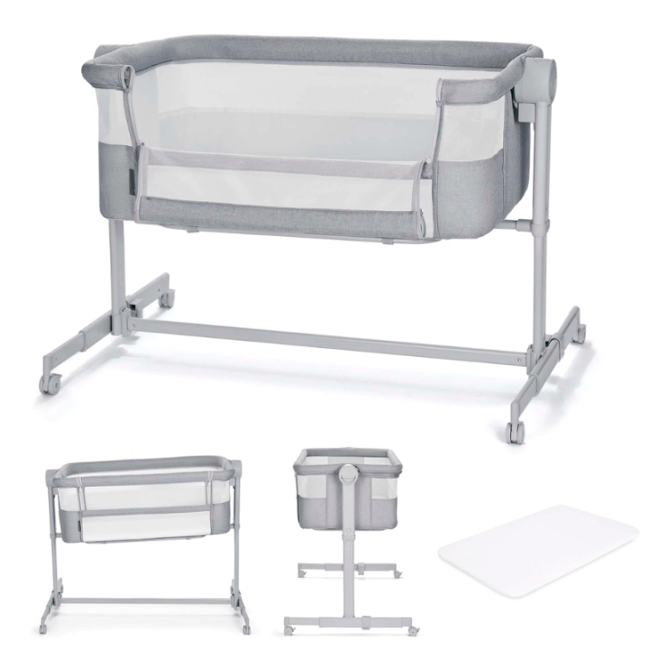 Бебешка кошара KinderKraft NESTEE UP 2 LIGHT GREY, (35948678)