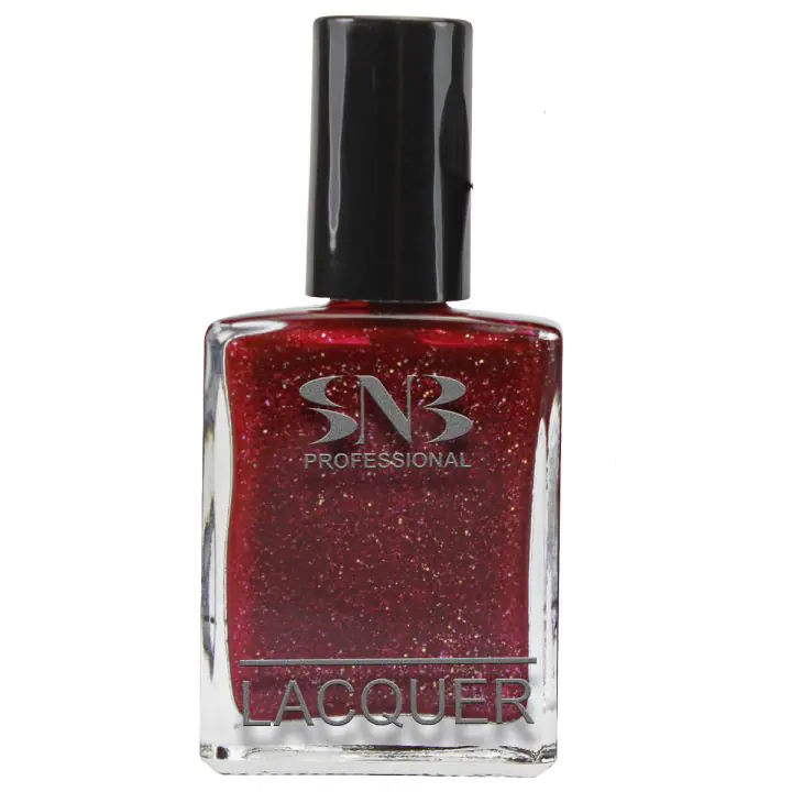 Лак за нокти SNB Вероника, червен, брокат, 15 мл, (35923432)