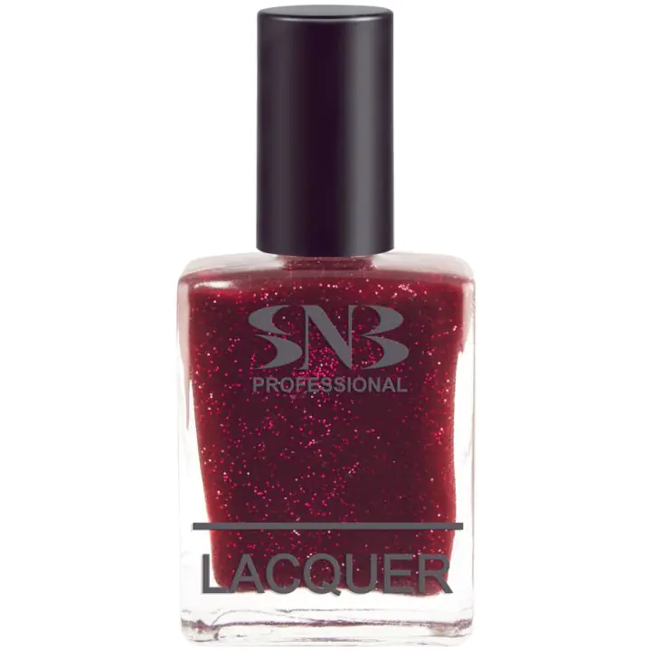 Лак за нокти SNB Искрен, бордо, брокат, 15 мл, (35923505)