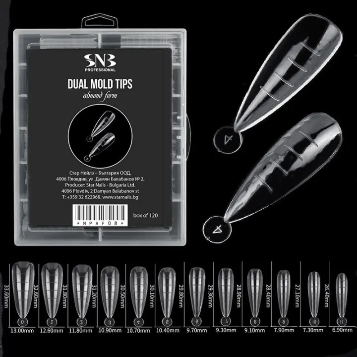 Горни форми за изграждане салонен бадем, кутия, 120 бр., NPAF08, (35923602)