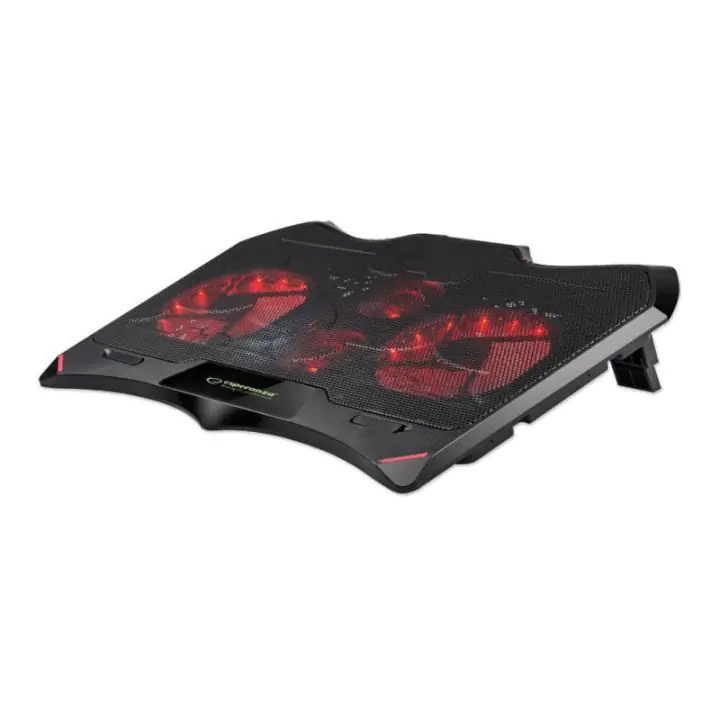 Охладител за лаптоп Esperanza Buran EGC102, 1500-2000 RPM, До 17.3, Червена LED подсветка, 17 dBA, USB, Черен, (22252)