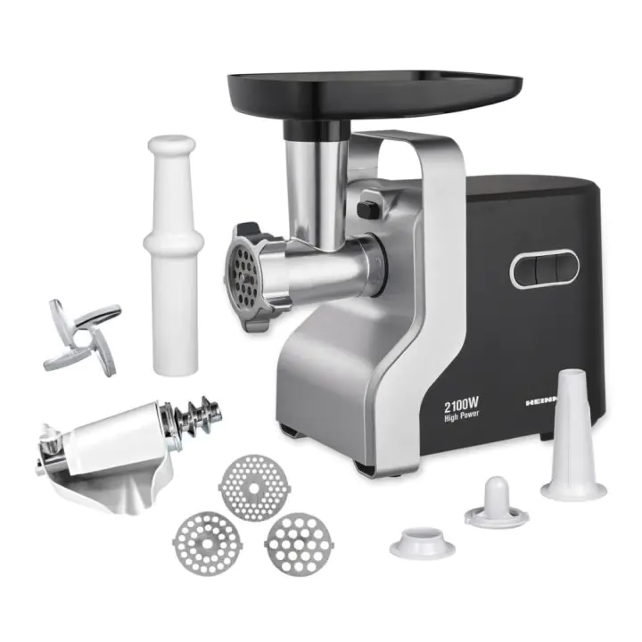 Месомелачка HEINNER MG-2100BKSL, 2100 W, Приставка за домати, Иноксов нож, (19283)